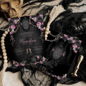 Gothic Halloween Pink Black Princess Quinceanera