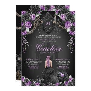 Gothic Halloween Purple Black Princess Quinceanera