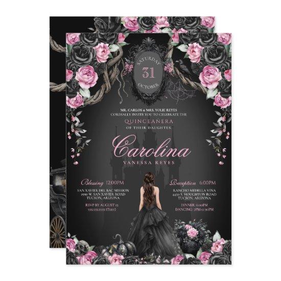 Gothic Halloween Quinceanera Black & Pink Princess