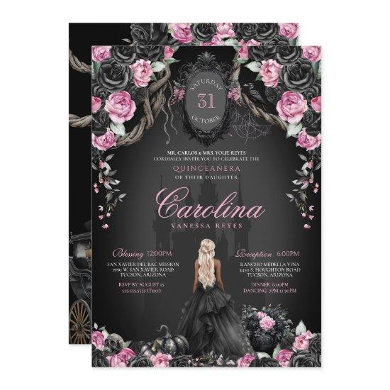 Gothic Princess Quinceañera Black & Pink Halloween