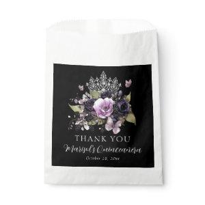 Gothic Purple & Black Moody Florals Quinceañera Favor Bag