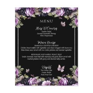 Gothic Purple & Black Moody Quinceañera Menu