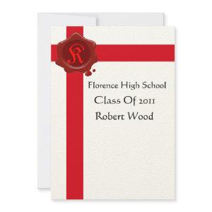 GRADUATION PARTY  Red Wax Seal  Monogram