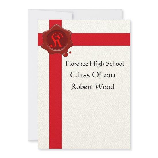GRADUATION PARTY  Red Wax Seal  Monogram