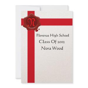 GRADUATION PARTY,White Red Wax Seal Monogram