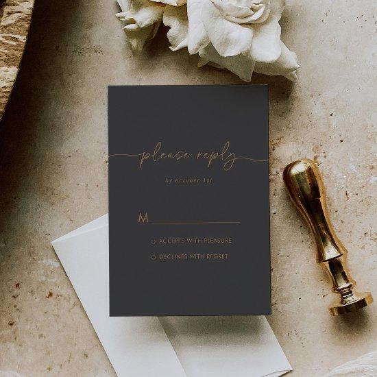 Gray Gold Classic Wedding RSVP