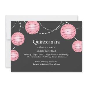 Gray & Pink Party Lantern Quinceanera