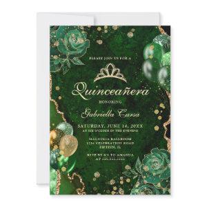 Gree Gold Floral Agate Photo Quinceanera