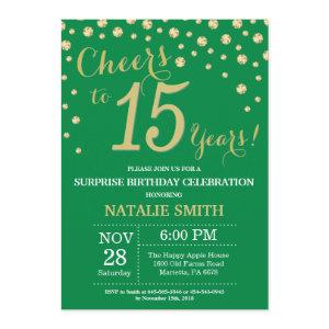 Green and Gold Surprise 15th Birthday Diamond
