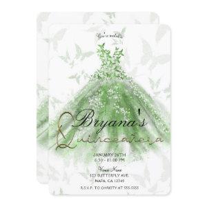 Green Butterfly Dance Dress Quinceañera Party