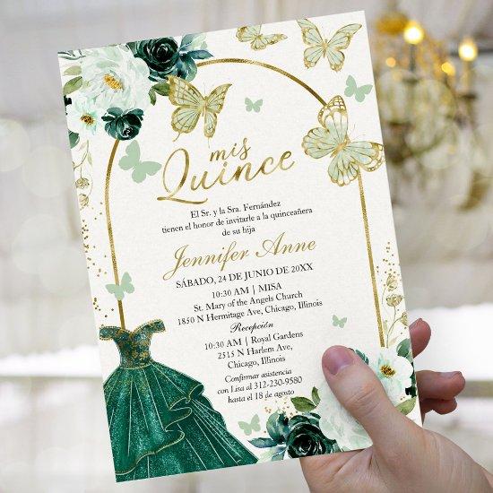 Green Butterfly Spanish Quinceanera