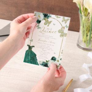 Green Butterfly Spanish Quinceanera Vellum
