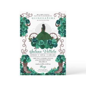 Green Charra Princess Cowgirl Boots Quinceañera