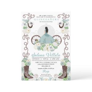 Green Cinderella Carriage Western Quinceañera