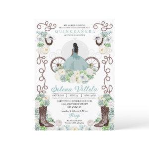 Green Cinderella Carriage Western Quinceañera