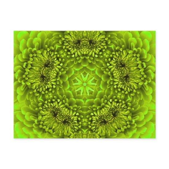 GREEN DAHLIA FLOWER POSTCARD