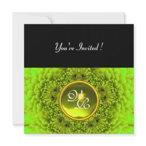 GREEN  DAHLIA, TOPAZ ,bright green black yellow