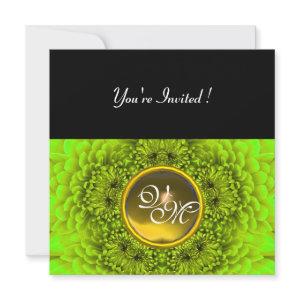 GREEN  DAHLIA, TOPAZ ,bright green black yellow