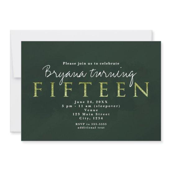 Green Fifteen 15TH 15 Birthday Party