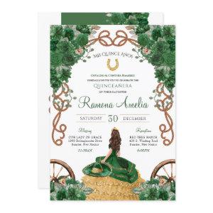 Green Floral Country Western Charro Quinceañera