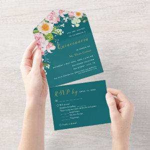 Green Floral RSVP Trifold Event