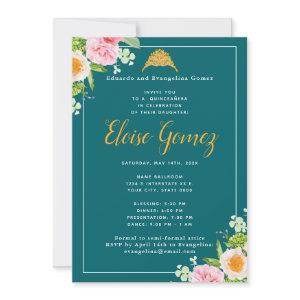 Green Floral Spring Quinceanera