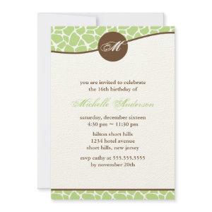 Green Giraffe Pattern Birthday