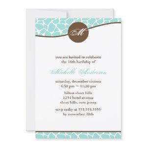 Green Giraffe Pattern Birthday