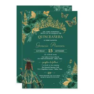 Green Gold Emerald Charro Butterfly Quinceañera