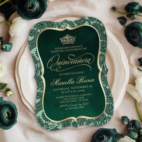 Green Gold Quinceañera