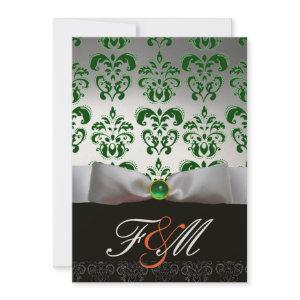 GREEN GOLD RIBBON & BLACK DAMASK MONOGRAM Orange