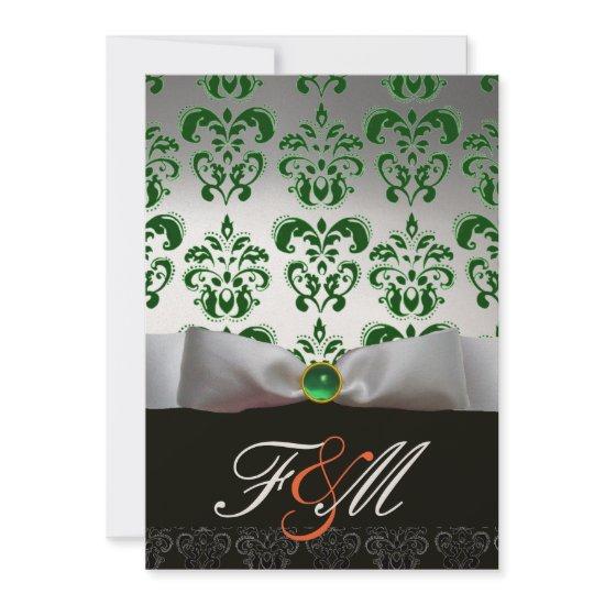 GREEN GOLD RIBBON & BLACK DAMASK MONOGRAM Orange