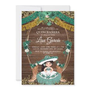 Green Hunter Mexican Boot Charra Mis Quince