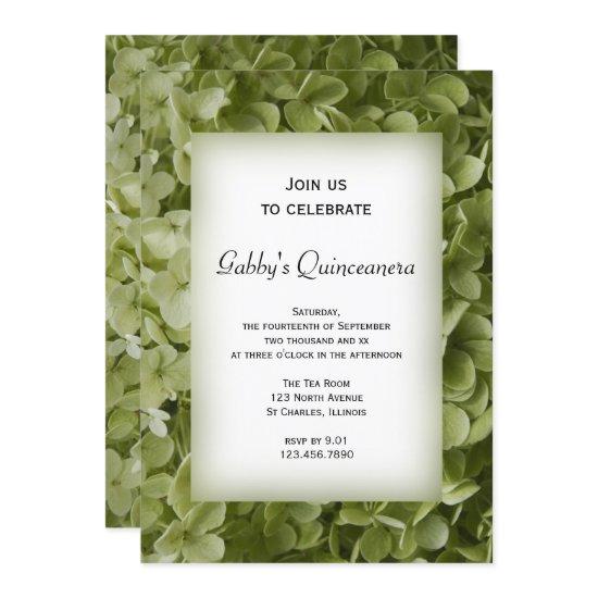 Green Hydrangea Flower Quinceanera Party