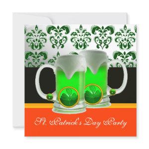 GREEN IRISH BEER GLASSES ,ST PATRICK DAY PARTY