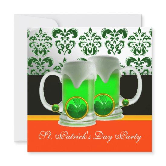 GREEN IRISH BEER GLASSES ,ST PATRICK DAY PARTY