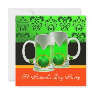 GREEN IRISH BEER GLASSES ST PATRICK'S DAY PARTY