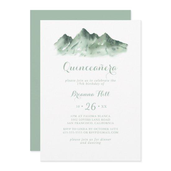 Green Mountain Country Calligraphy Quinceañera
