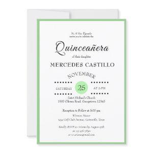 Green Outlined Quinceañera