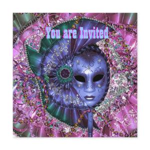 Green Purple Masquerade Party