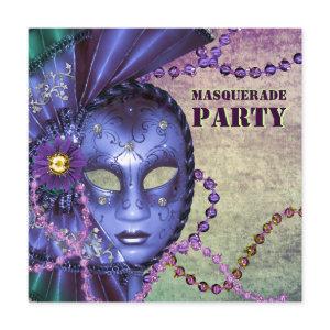 Green Purple Masquerade Party