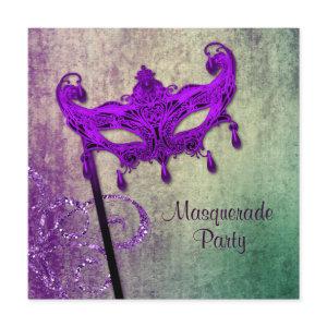 Green Purple Masquerade Party