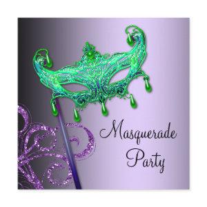 Green Purple Masquerade Party