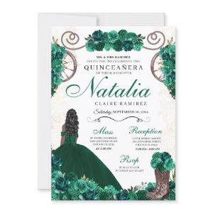 Green Ranchero Princess Dress Quinceanera
