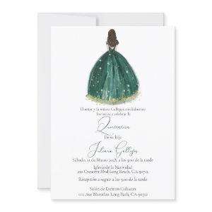 Green silhouette Quinceañera
