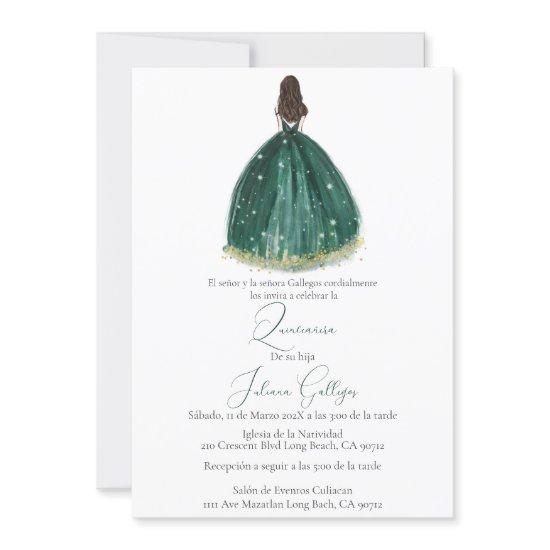 Green silhouette Quinceañera