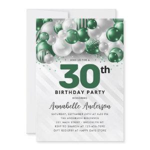 Green Silver Balloon Glam Glitter Any Age Birthday