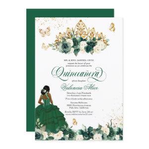 Green Watercolor Flowers + Butterfly Quinceanera I