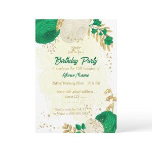 green  white flowers gold botanical birthday party