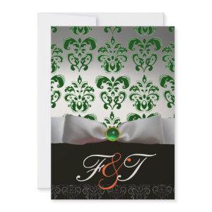 GREEN WHITE RIBBON & BLACK DAMASK MONOGRAM Orange